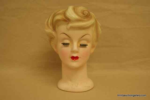 Appraisal: 's Enesco Ceramic Lady Head VaseIs a very nice 's