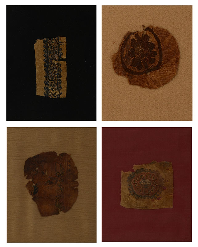 Appraisal: FRAMED COPTIC CHRISTIAN TEXTILE FRAGMENTS Circa th to th century