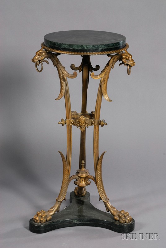 Appraisal: Renaissance Revival Bronze and Marble Pedestal late th century circular