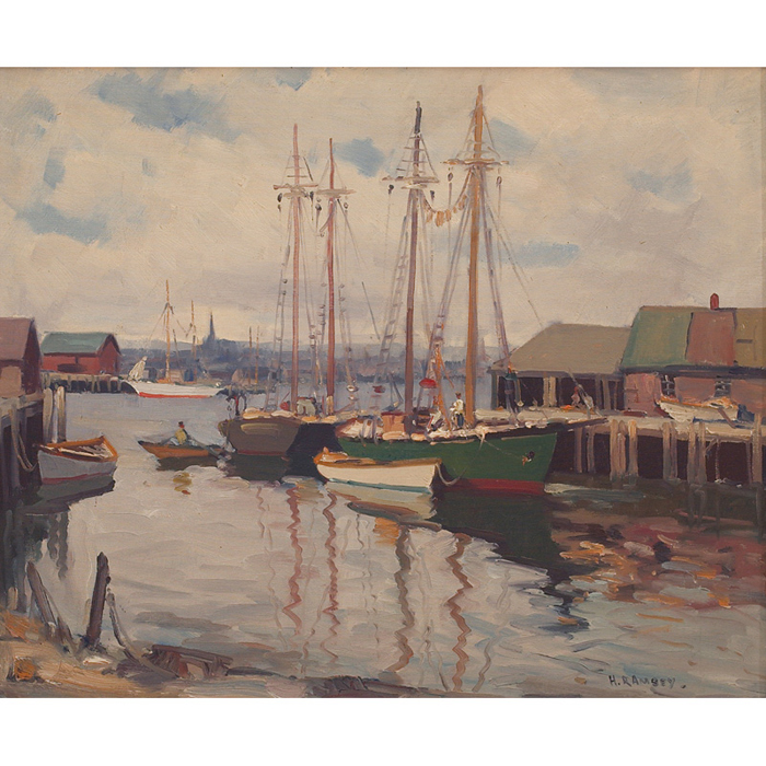 Appraisal: H Ramsey American th century Gloucester Harbor c oil canvas