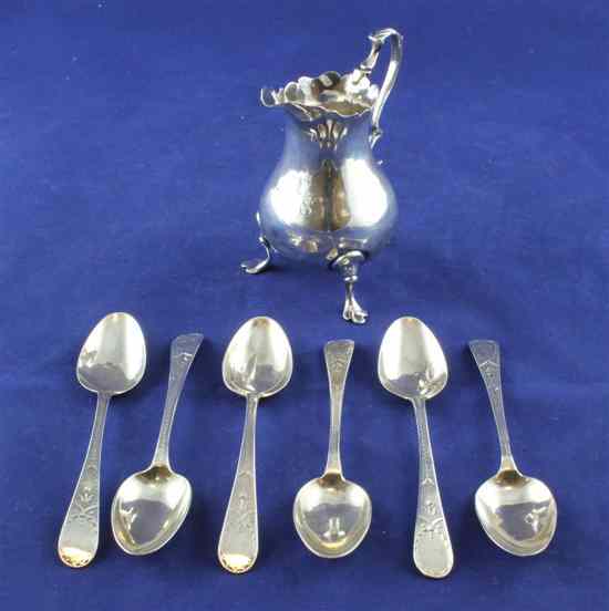 Appraisal: A George III silver cream jug of baluster form with