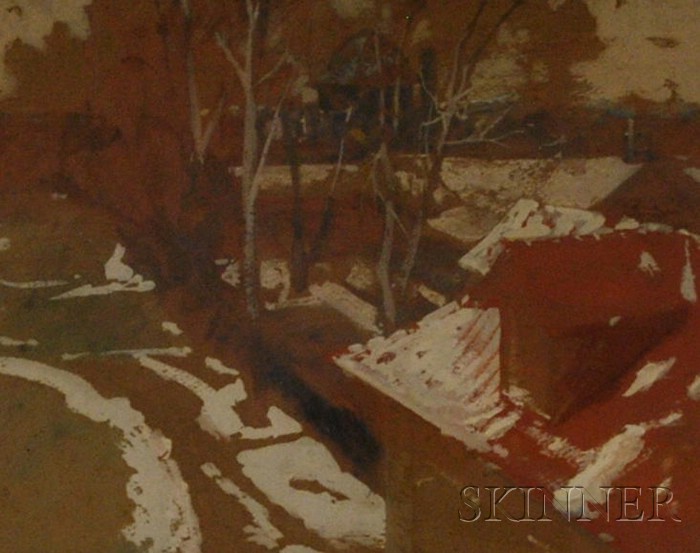 Appraisal: Henry George Keller American - Snow Scene Signed with monogram