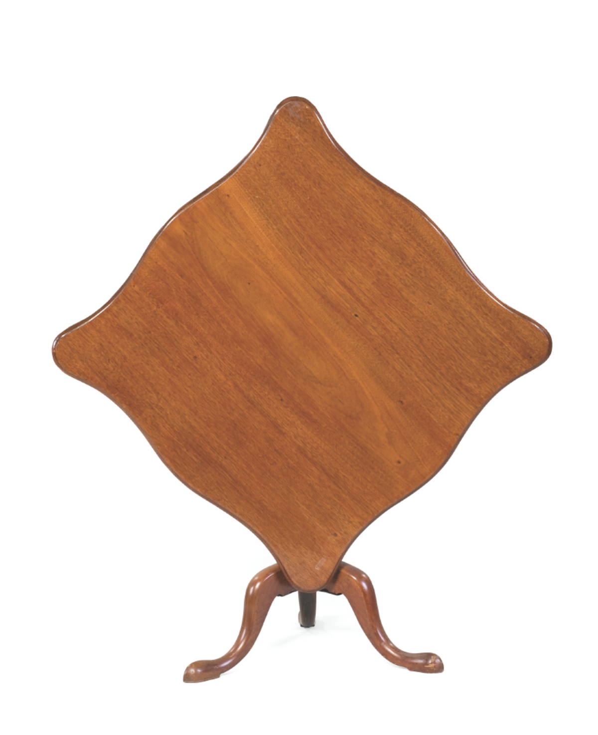 Appraisal: MASSACHUSETTS QUEEN ANNE MAHOGANY TILT-TOP TEA TABLE The serpetine top