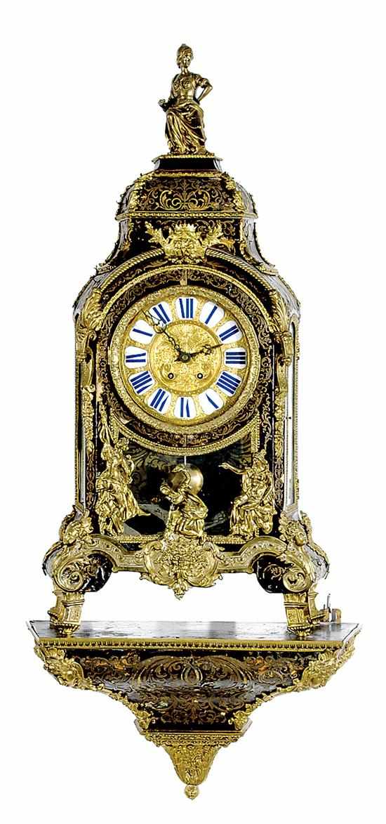 Appraisal: Louis XV style boulle bracket clock circa Classical figure atop