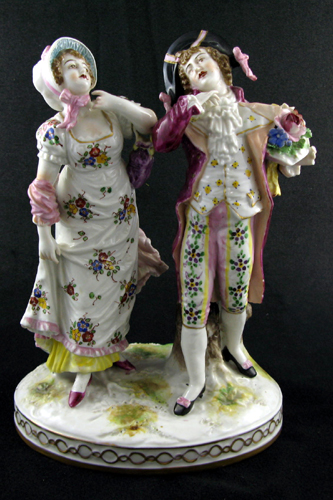 Appraisal: GERMAN PORCELAIN FIGURAL GROUP depicting a beau and belle in