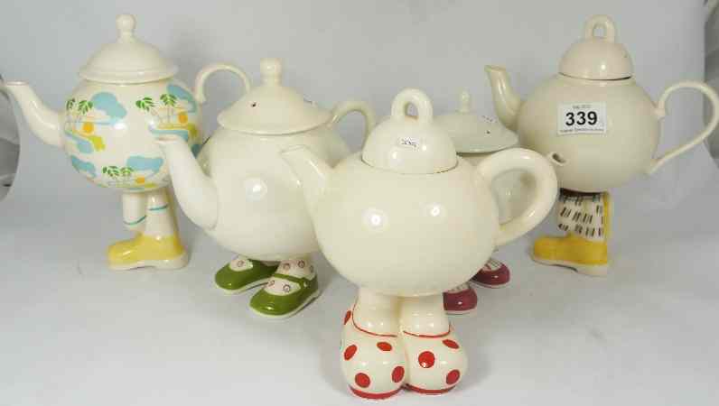 Appraisal: A collection of Cartlon Ware Tea Pots to include Walking