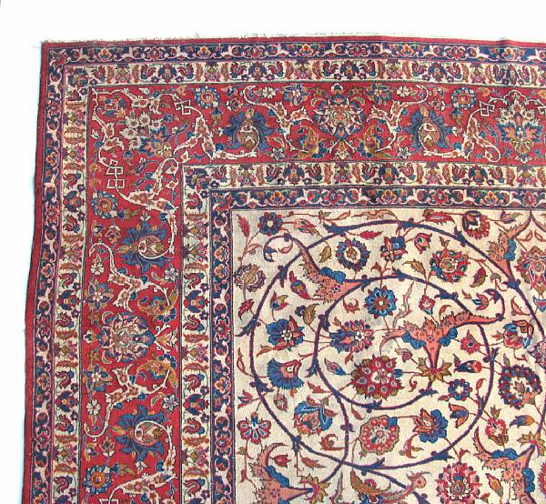 Appraisal: An Esfahan carpet size approximately ft in x ft in