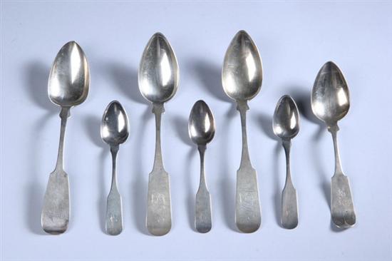 Appraisal: SIX S KIRK SILVER TEASPOONS circa Together with two tablespoons