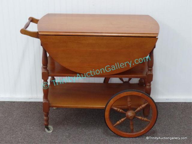 Appraisal: 's Hard Rock Maple Drop Leaf Tea Cart In the