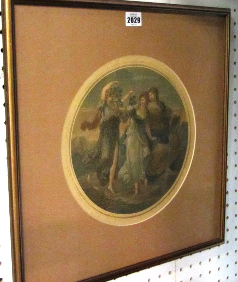 Appraisal: After Angelica Kauffman Classical subjects a pair of circular prints