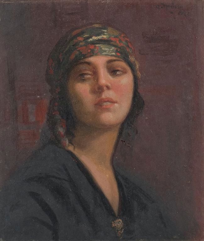 Appraisal: Aurelio Melero O B Orientalist Portrait Aurelio Melero Cuba -