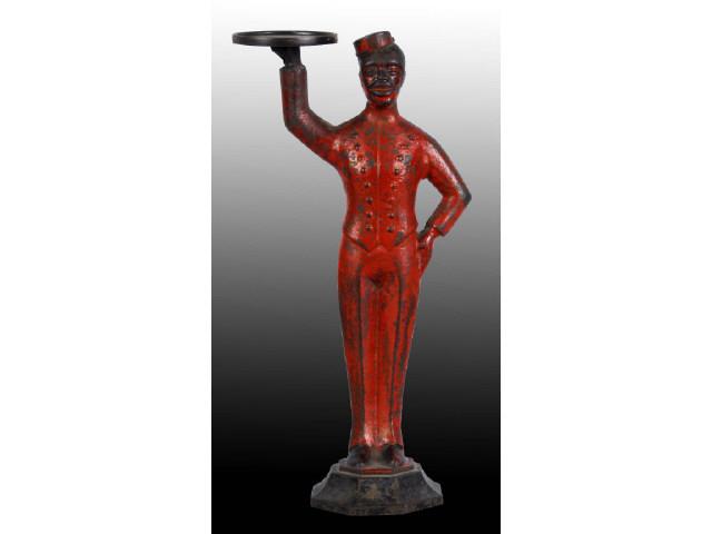 Appraisal: Black Bellhop with Tray Cast Iron Doorstop Condition GOOD Size