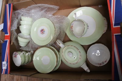 Appraisal: Tray of Aynsley Pale Green C China to include Serving