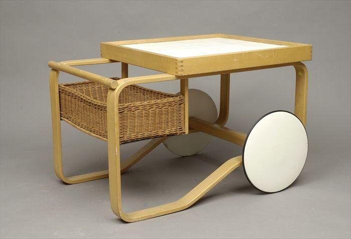 Appraisal: Alvar Aalto for Artek Laminated Birch and Ceramic Tile Serving