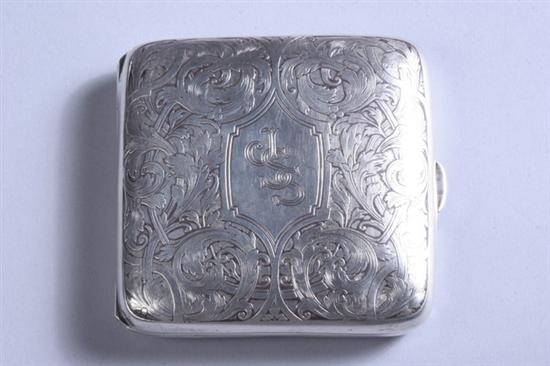 Appraisal: TIFFANY CO STERLING SILVER CIGARETTE CASE Circa Square with rounded