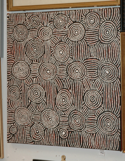 Appraisal: RAYMOND TJAPALTJARRI SANDHILLS ACRYLIC CERTIFICATE OF AUTHENTICITY ATTACHED VERSO