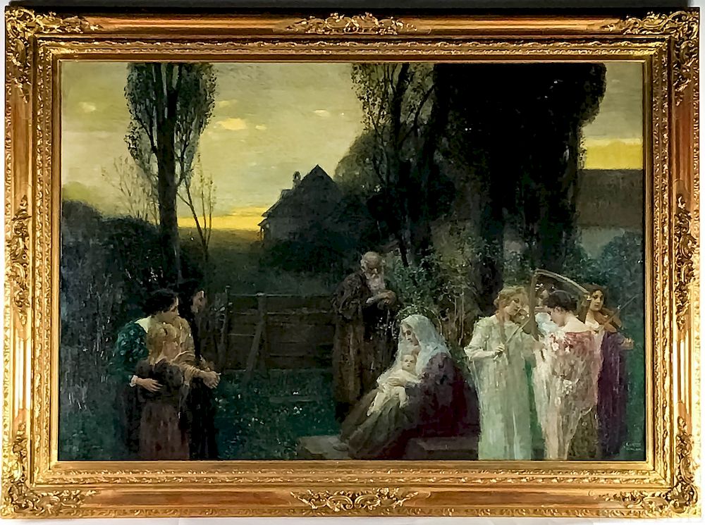 Appraisal: Eduard Veith - The Holy Family Painting Eduard Veith attributed