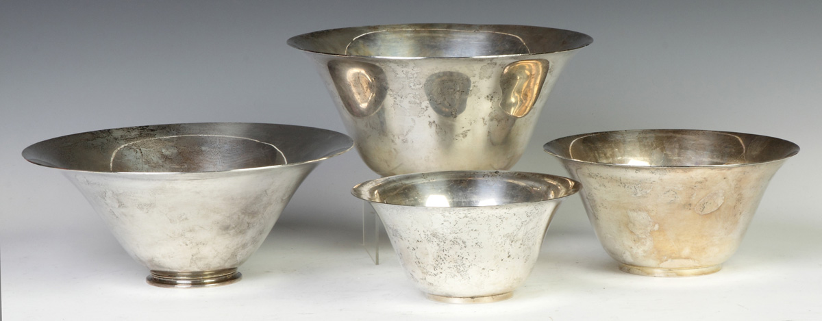 Appraisal: Four Tiffany Co Makers Sterling Silver Bowls are a matched