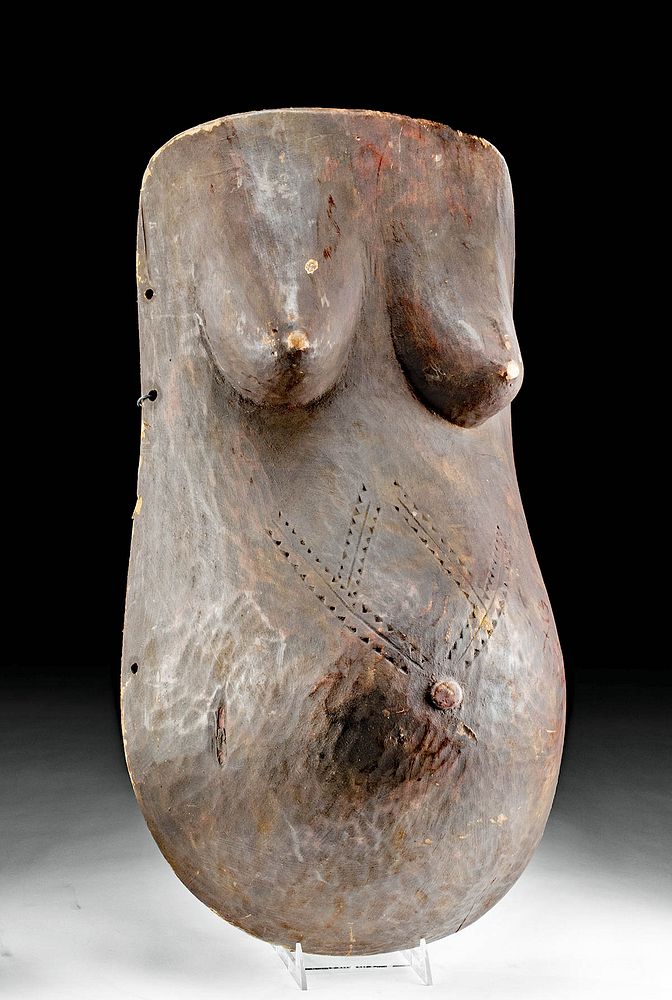 Appraisal: Early th C African Makonde Wood Body Mask Lipiko East