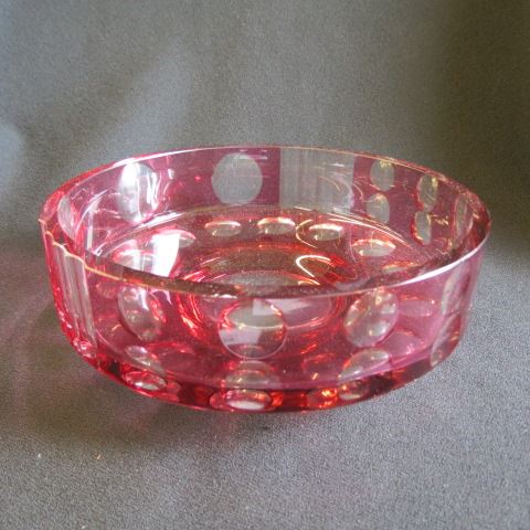 Appraisal: Cranberry Cut-to-Clear Bowl deco design