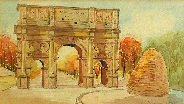 Appraisal: Ludwig Blum Israeli - The Arch of Constantine signed and