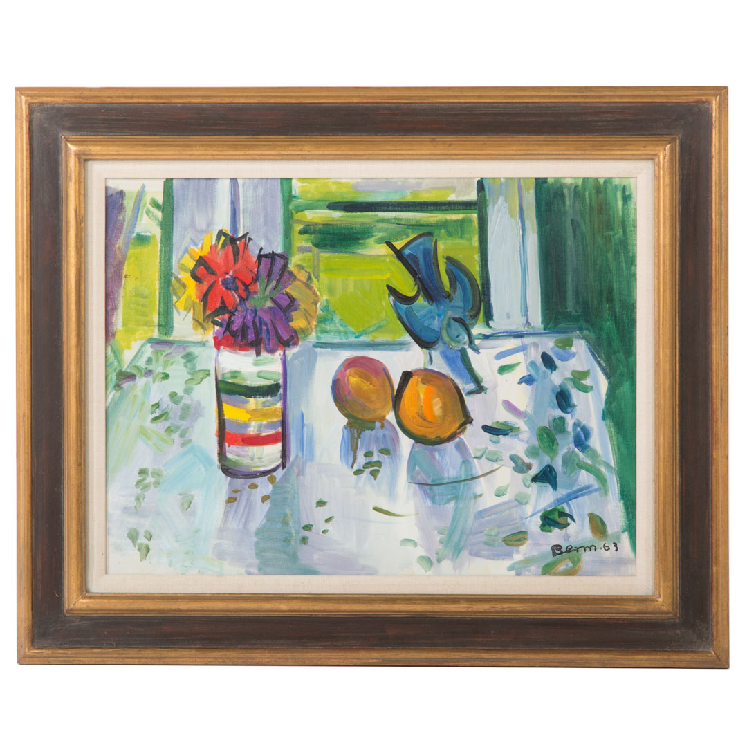 Appraisal: Ben Benn Tabletop Still Life oil on canvas Russian American