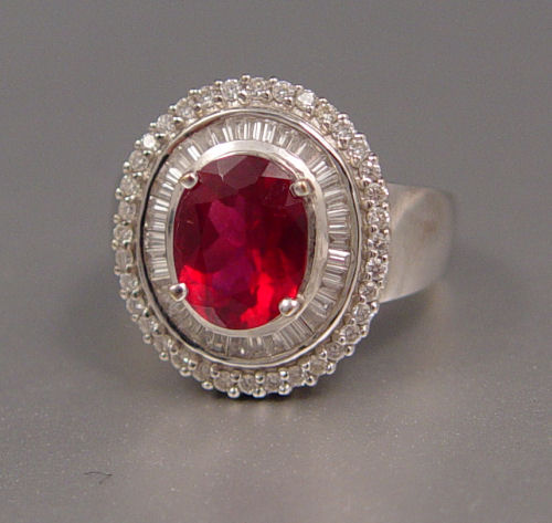 Appraisal: Ct RUBELLITE FRAMED IN DIAMONDS RING K white gold ring