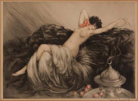 Appraisal: LOUIS ICART Fum e Etching and drypoint with hand coloring