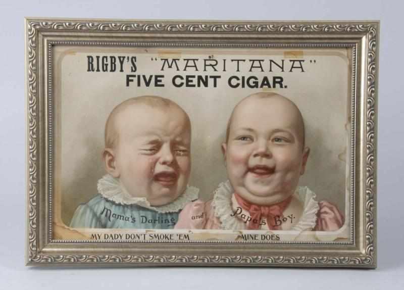 Appraisal: Cardboard Maritana Cigar Advertising Sign Description s Unique image of