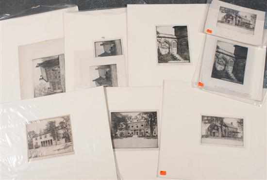 Appraisal: Don Swann American - Seventeen etchings of Federal architecture each