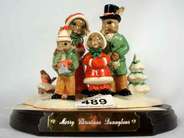 Appraisal: Royal Doulton Bunnykins Figures Tableau Figure Merry Christmas DB Limited