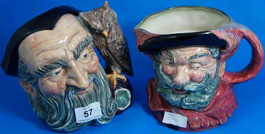 Appraisal: Royal Doulton Large Character Jugs Merlin D and Falstaff D