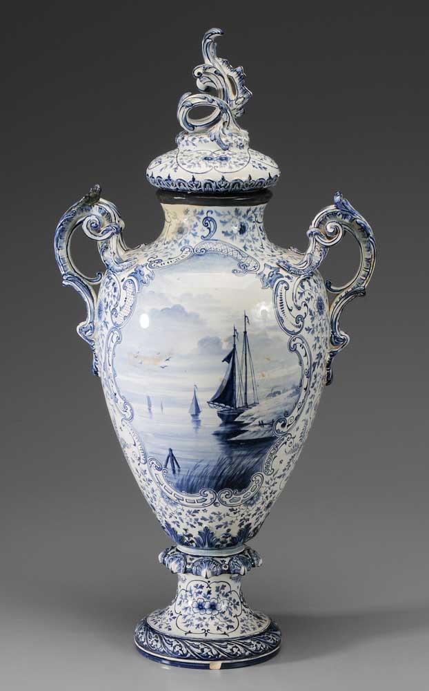 Appraisal: Royal Bonn Delft Urn German early th century Delft style