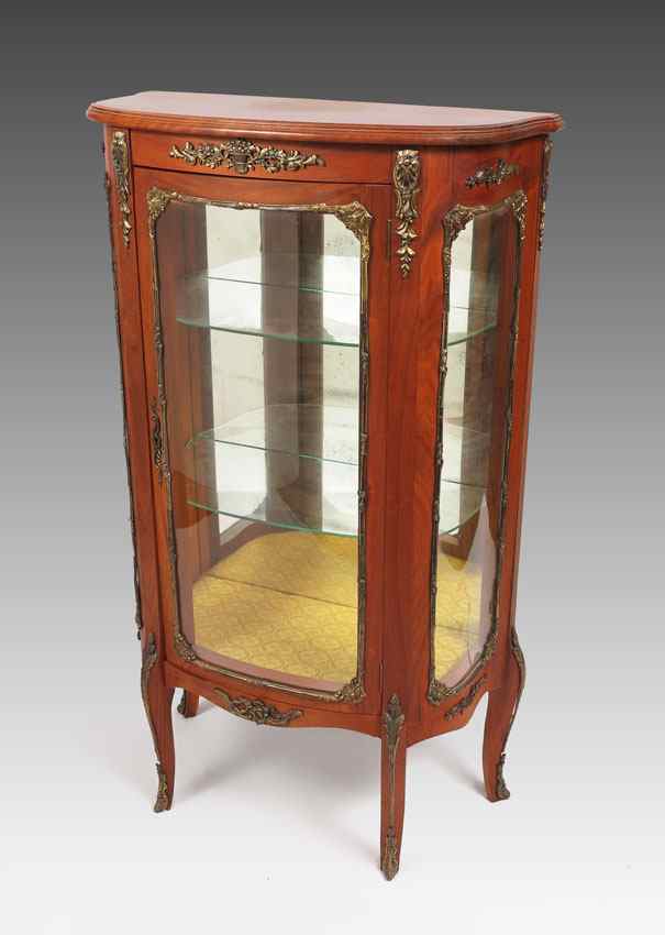 Appraisal: FRENCH STYLE CURIO VITRINE CABINET th century production applied ormolu