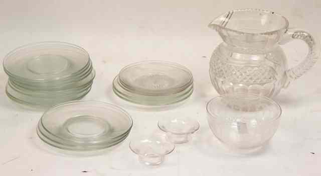 Appraisal: A cut glass jug two finger bowls and sundry ice