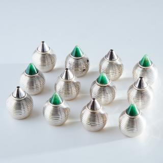 Appraisal: Set Cardeilhac Art Deco silver salt peppers Set Cardeilhac Art