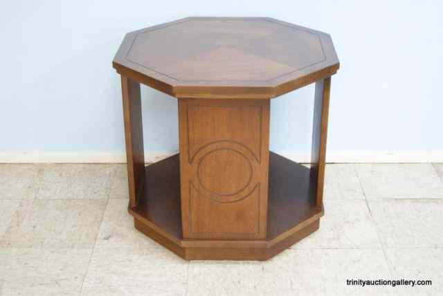 Appraisal: Vintage Walnut Octagonal ''Drum'' Side TableFrom the 's to 's