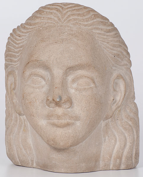 Appraisal: American s Sculptor unknown a stone bust of a woman