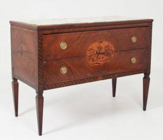 Appraisal: TH C INLAID ITALIAN WALNUT COMMODE TH C INLAID ITALIAN