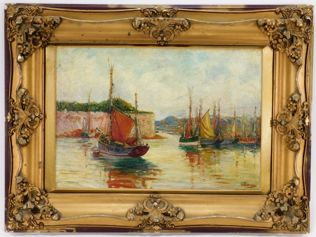 Appraisal: ANTHONY THIEME VENETIAN HARBOR O C PAINTING Massachusetts California -