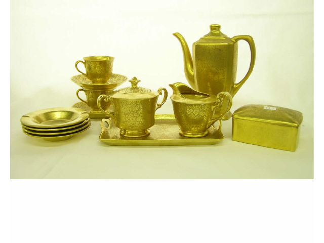 Appraisal: Pickard tea-for-two set with teapot cream sugar cups saucers tray