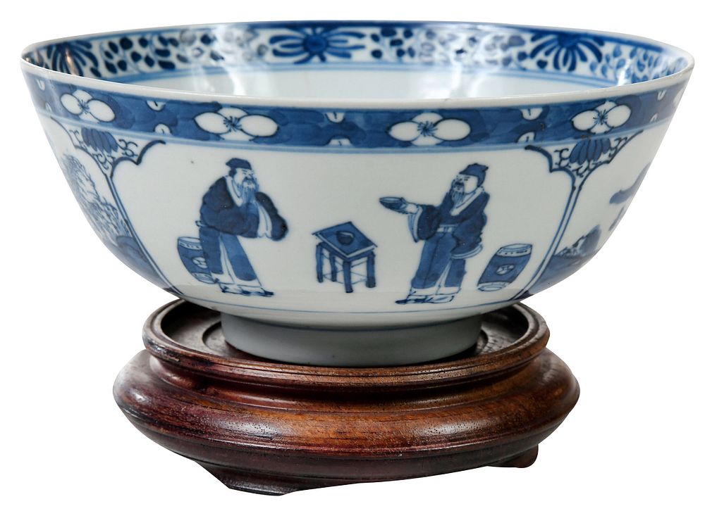 Appraisal: Chinese Blue and White Porcelain Bowl with underglaze blue reign