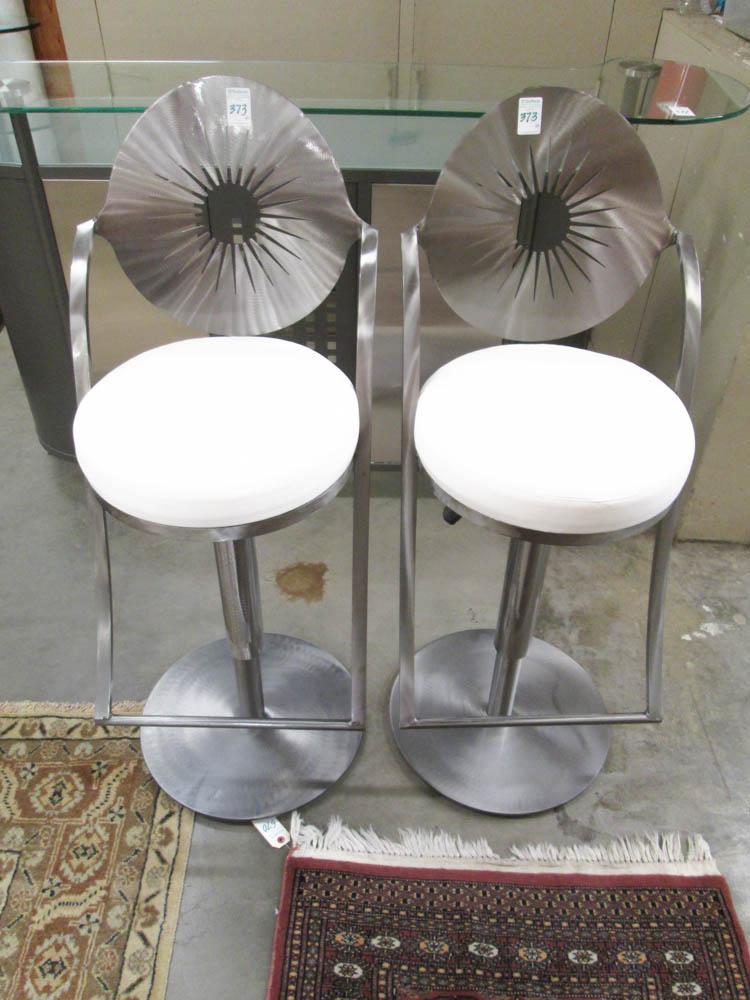 Appraisal: PAIR OF CONTEMPORARY SWIVEL BAR STOOLS Johnston Casuals Furniture Inc