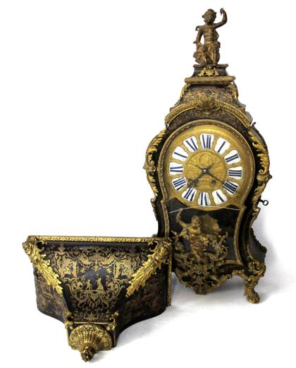 Appraisal: Louis XV Ormolu mounted boulle bracket clock with matching wall