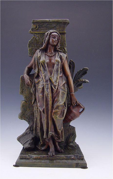 Appraisal: GUILLOT Anatole Jean French - Patinated Spelter Sculpture of Rebecca