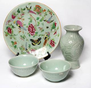 Appraisal: Four Chinese Korean Celadon Porcelain lot of Chinese and Korean