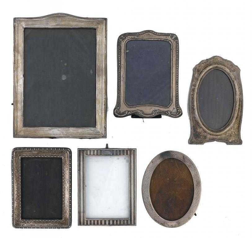 Appraisal: SIX GEORGE V PHOTOGRAPH FRAMES various designs largest cm h