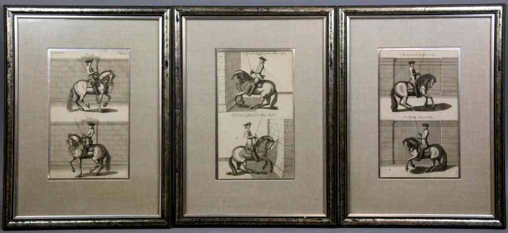 Appraisal: Antique Austrian Lipizzaner Equestrian EngraviDepicting six different equestrian passages each