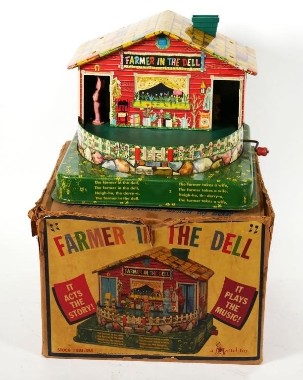 Appraisal: MATTEL TIN LITHO FARMER IN THE DELL TOYMusical Wind Toy