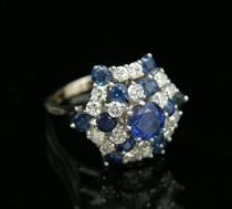 Appraisal: Ladies Sapphire Diamond Ring K white gold ring set with